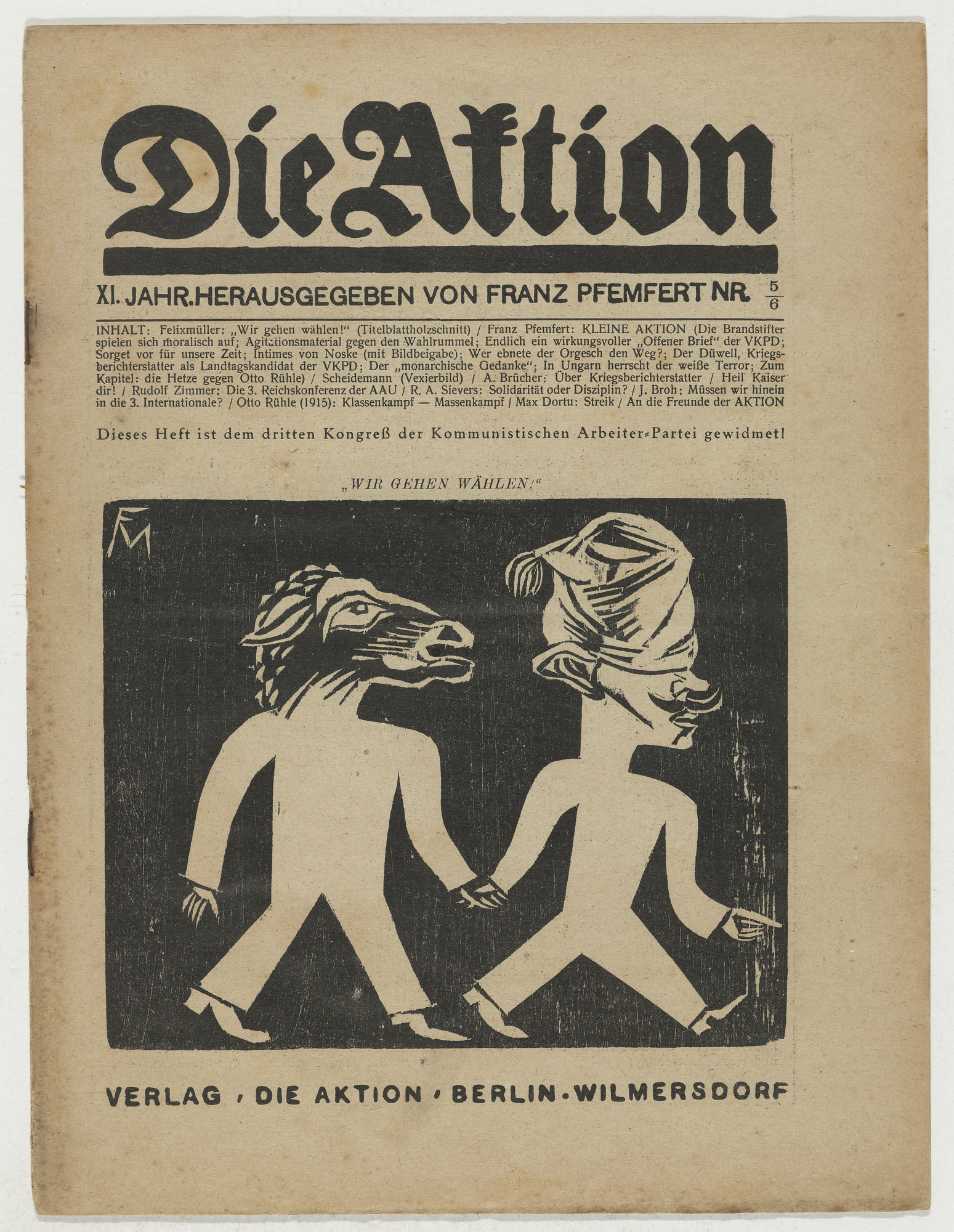 Conrad Felixmüller. Die Aktion, vol. 11, no. 5/6