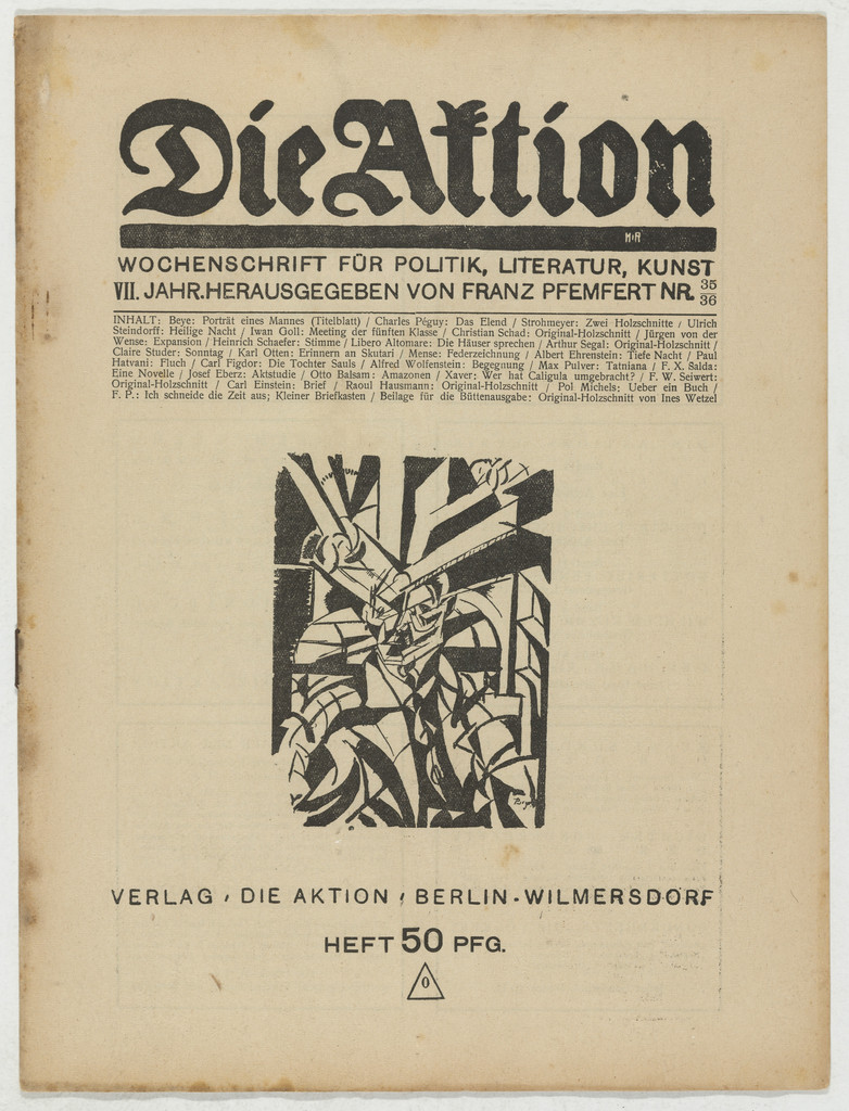 Die Aktion, vol. 7, no. 35/36 by Ottheinrich Strohmeyer, Christian Schad, Arthur Segal, Franz Wilhelm Seiwert, Raoul Hausmann