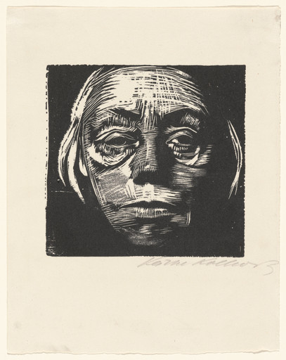 Käthe Kollwitz. Frontal Self-Portrait (Selbstbildnis von vorn), state XIV/XIV. 1922–23
