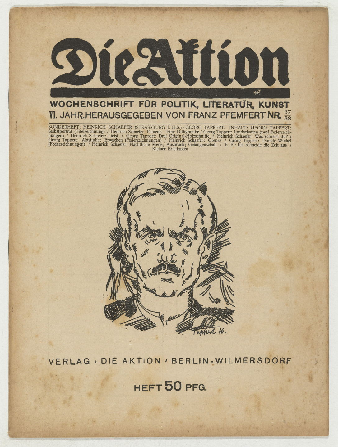 Georg Tappert. Die Aktion, vol. 6, no. 37/38. September 16, 1916