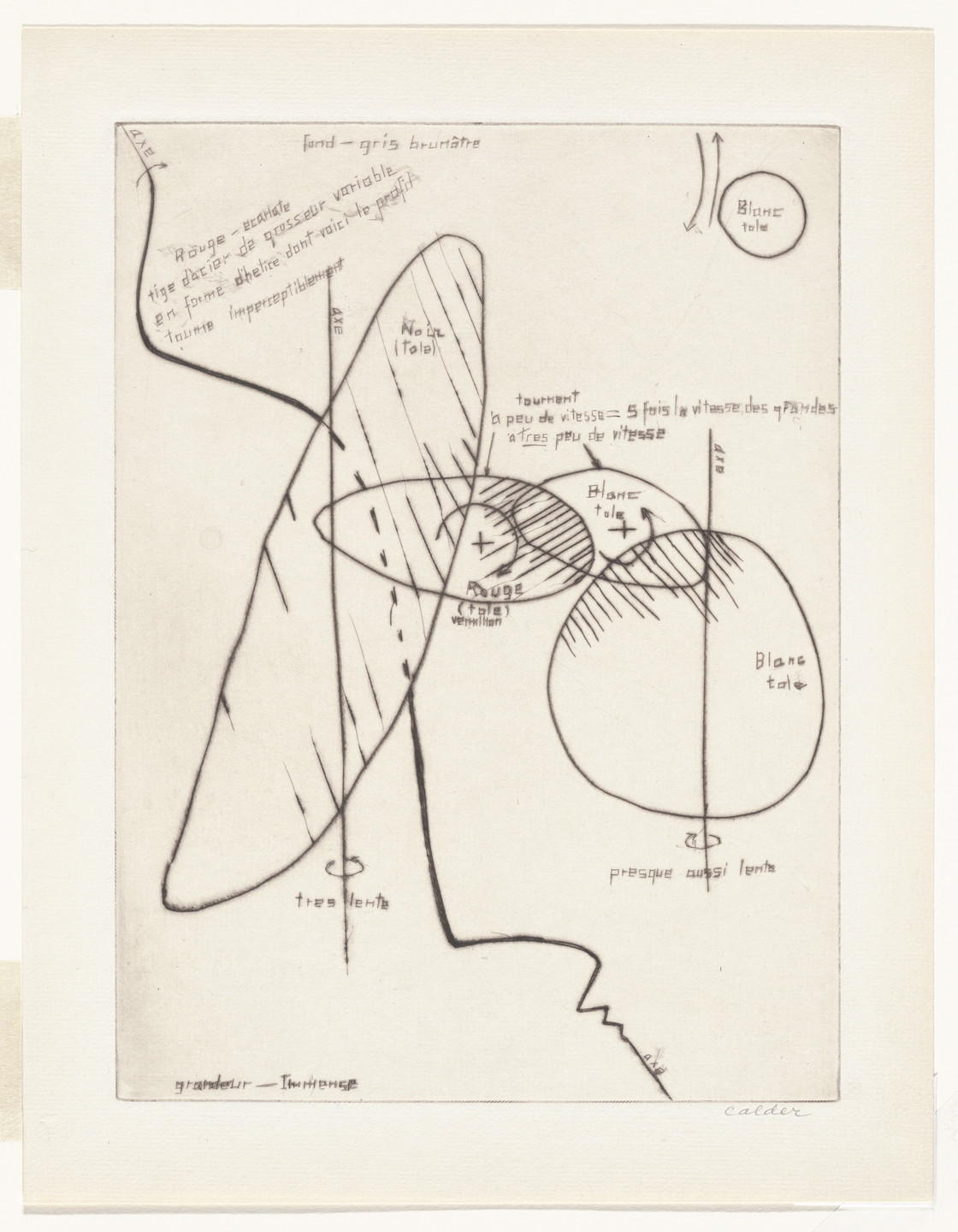Alexander Calder. Grandeur‒Immense (plate, folio 7) from 23 Gravures. 1935