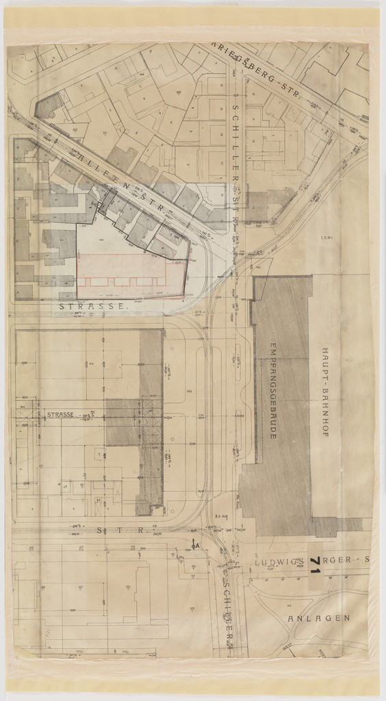 Bank and Office Building, project, Stuttgart, Germany, Site plan