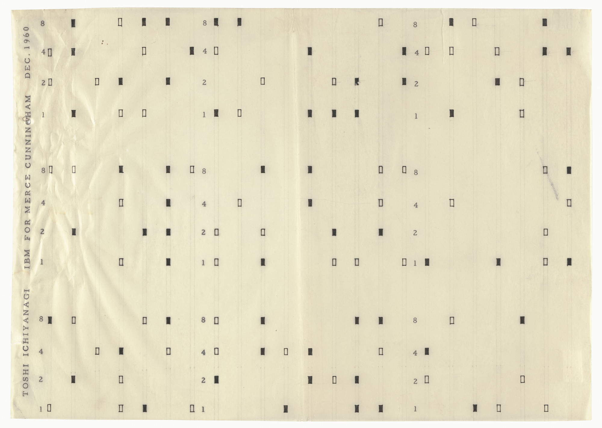 Toshi Ichiyanagi. IBM for Merce Cunningham. 1960