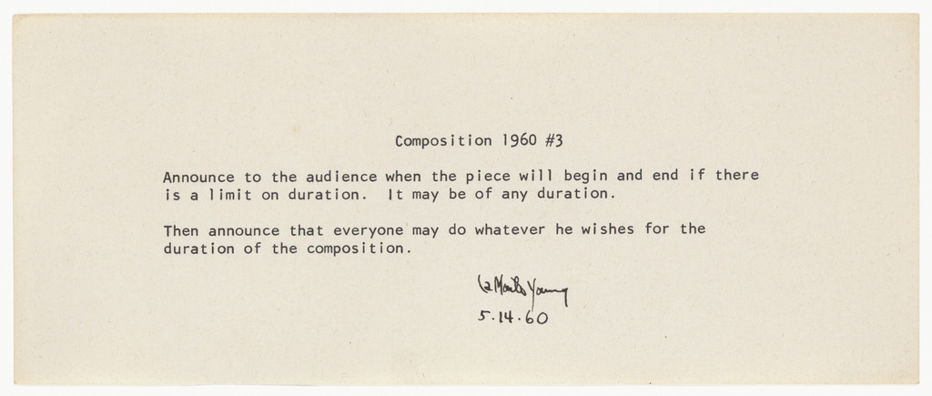 Composition 1960 #3 by La Monte Young