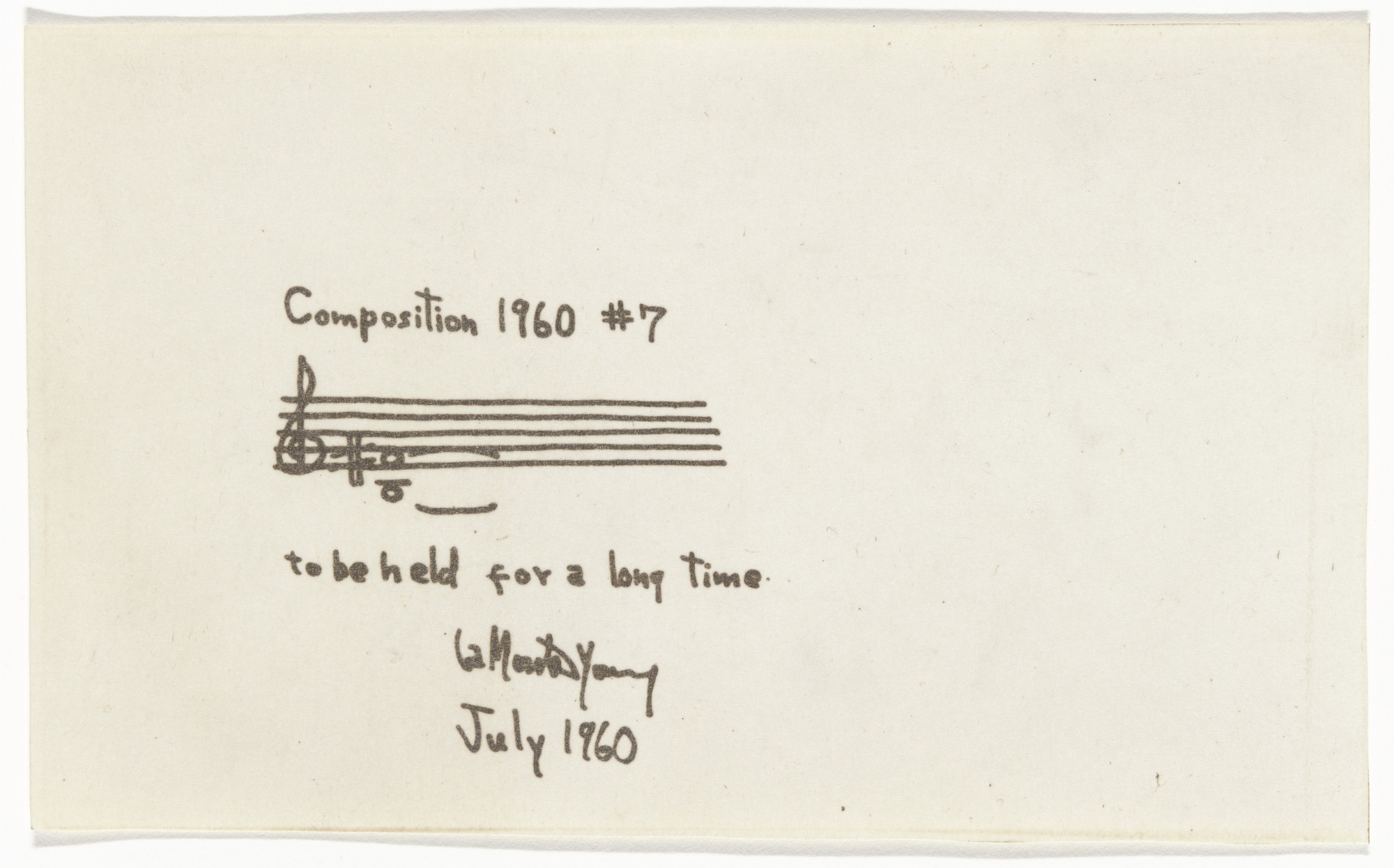 La Monte Young. Composition 1960 #7. 1960