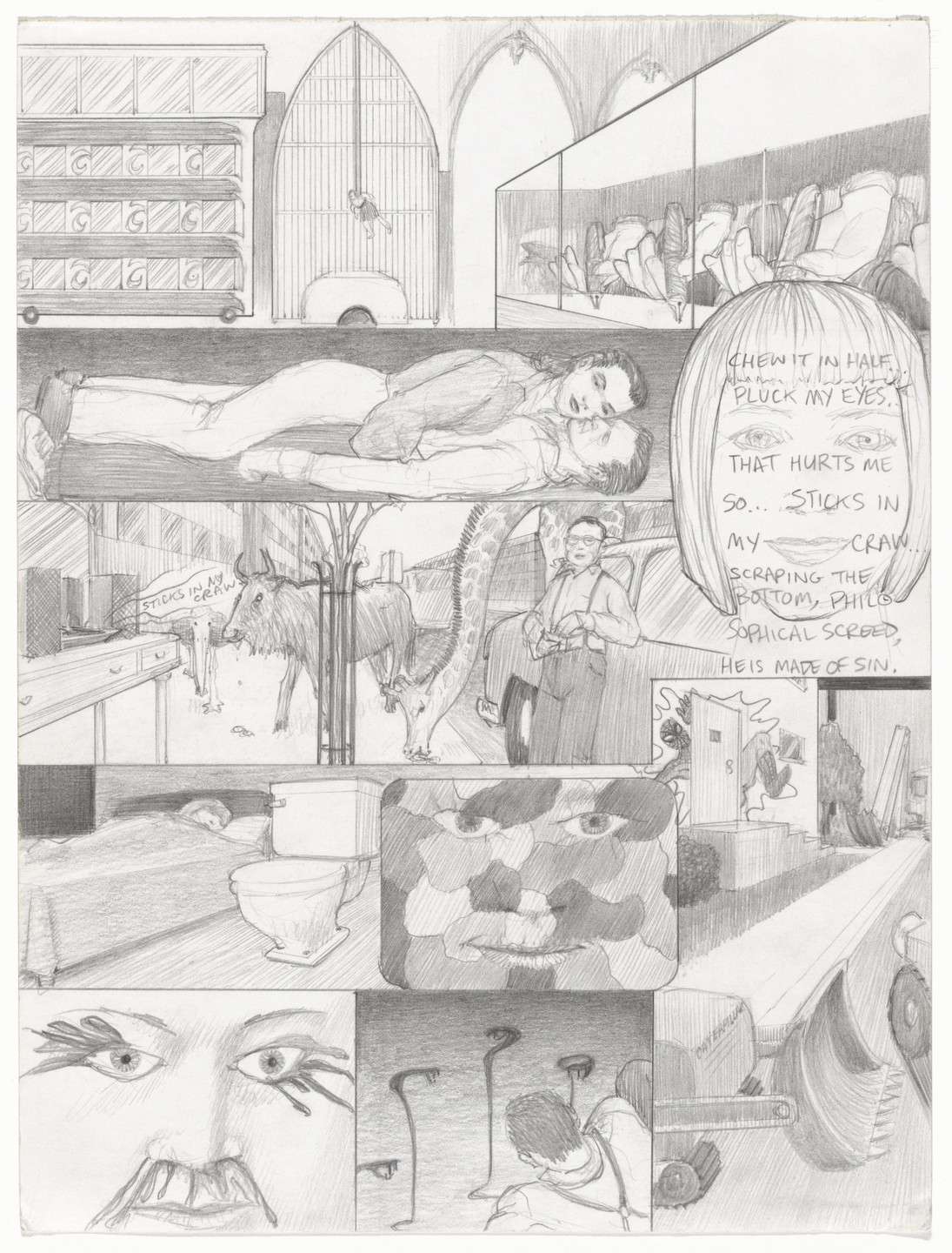 Jim Shaw. Dream Drawing (In Reno there was a Titanic mockup where a girl...). 1998