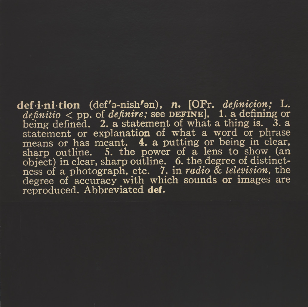 Titled (Art as Idea as Idea) The Word "Definition"