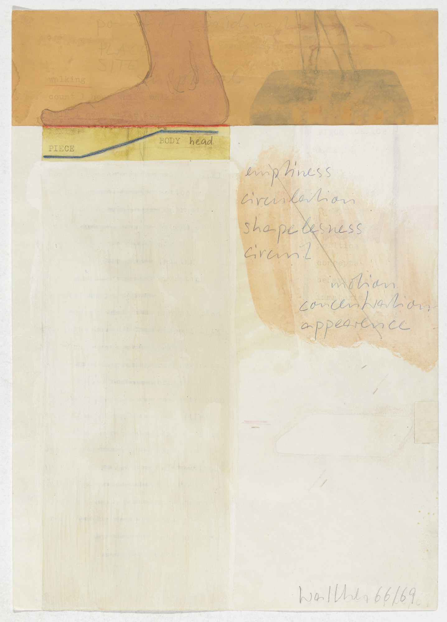 Franz Erhard Walther. Work Drawing: Walking Piece, Pedestal