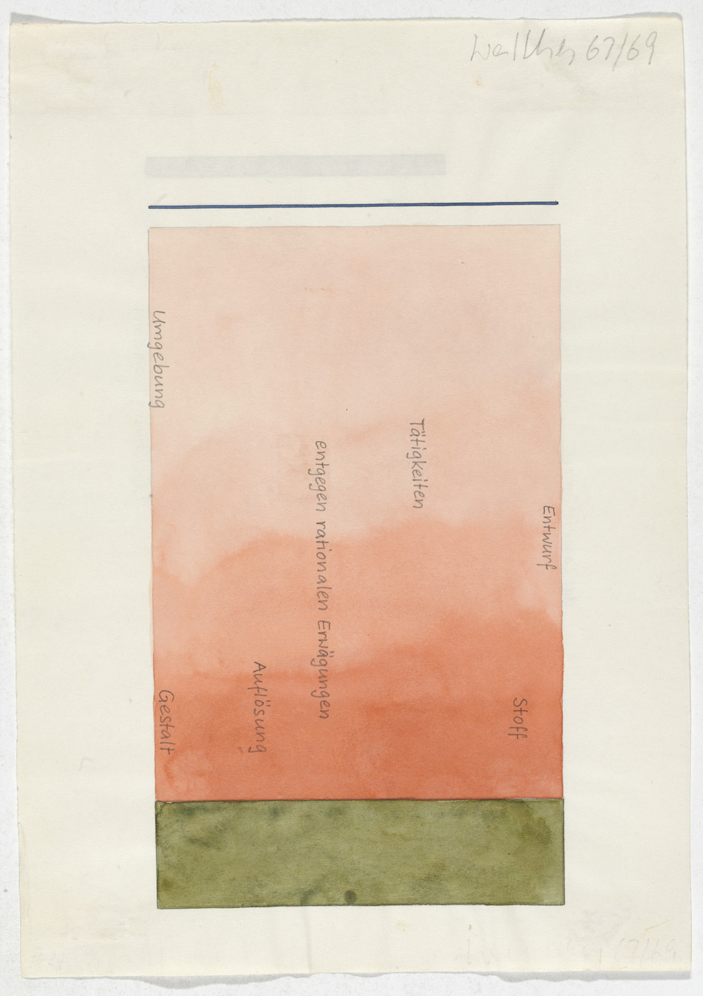 Franz Erhard Walther. Work Drawing: Armpiece. 1967/1969