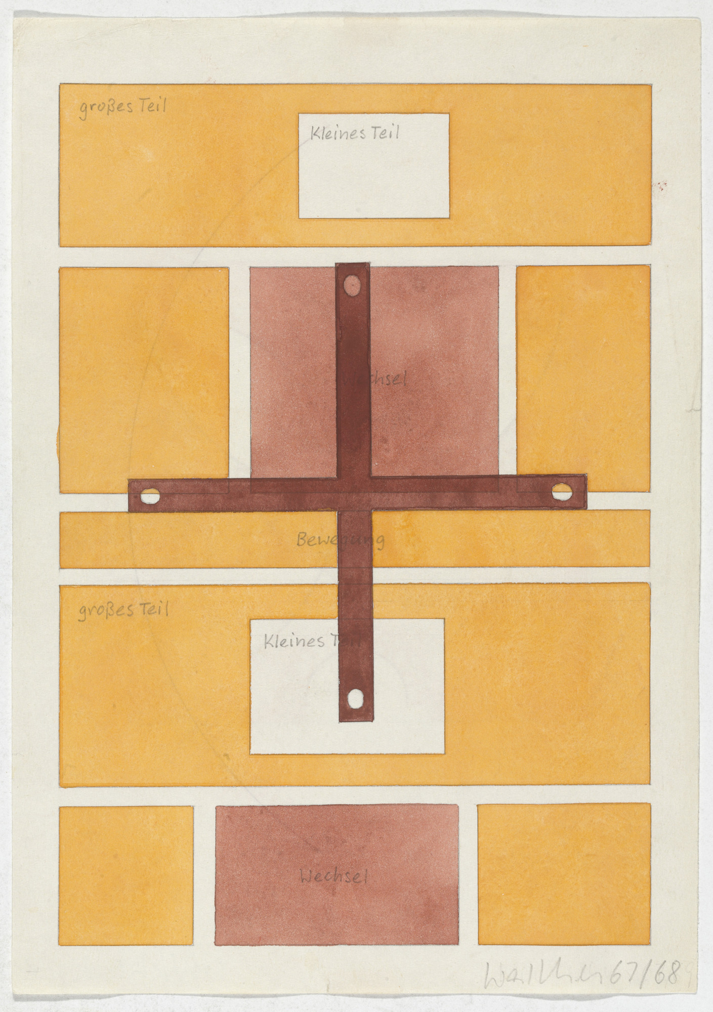 Franz Erhard Walther. Work Drawing: Cross Connecting Form. 1967
