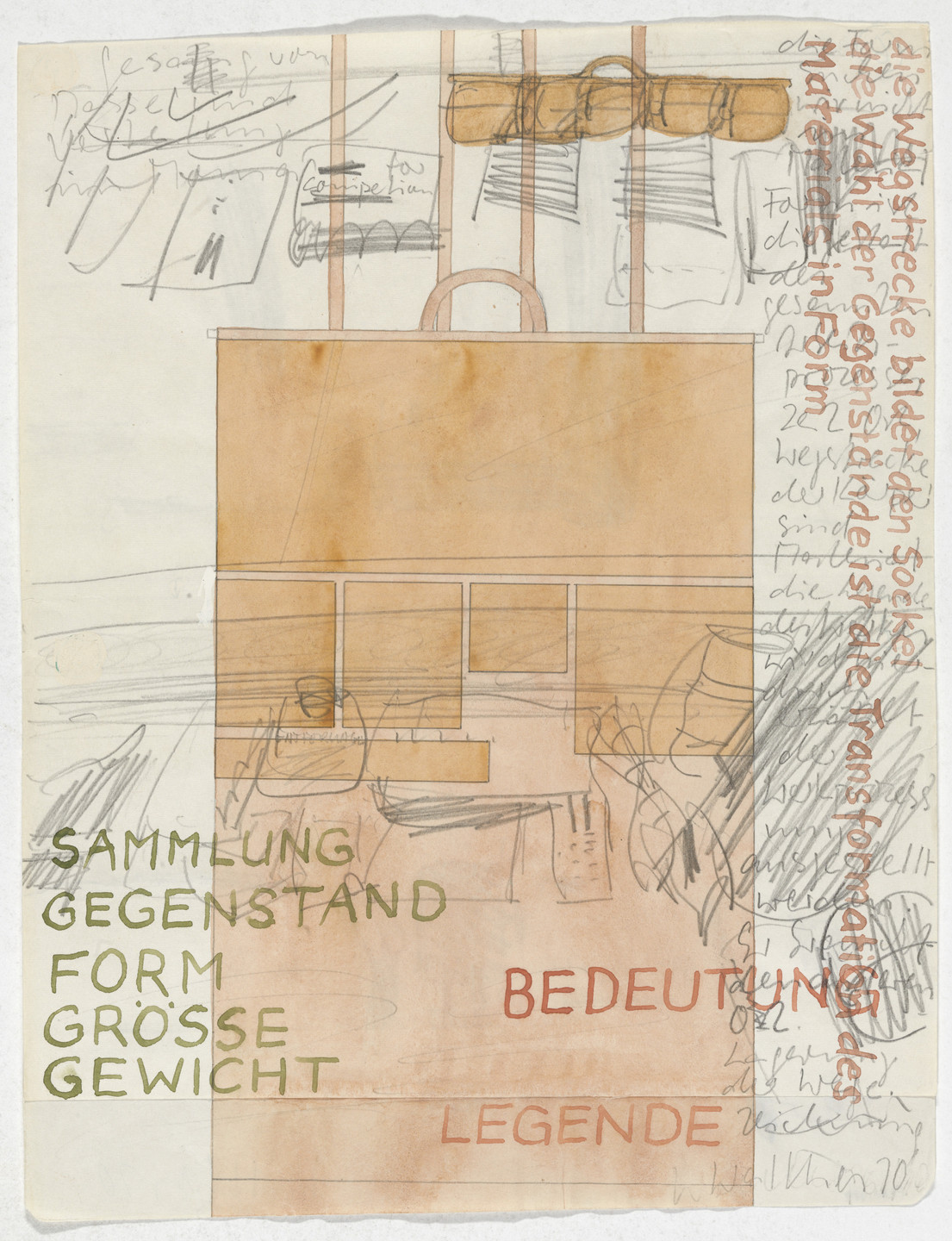 Franz Erhard Walther. Work Drawing: Collector, Mass and Distribution. 1970