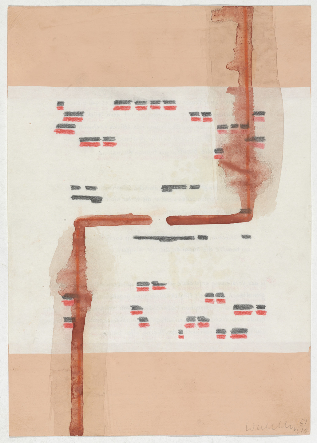 Franz Erhard Walther. Work Drawing: Head to Head via Head. 1967/1970