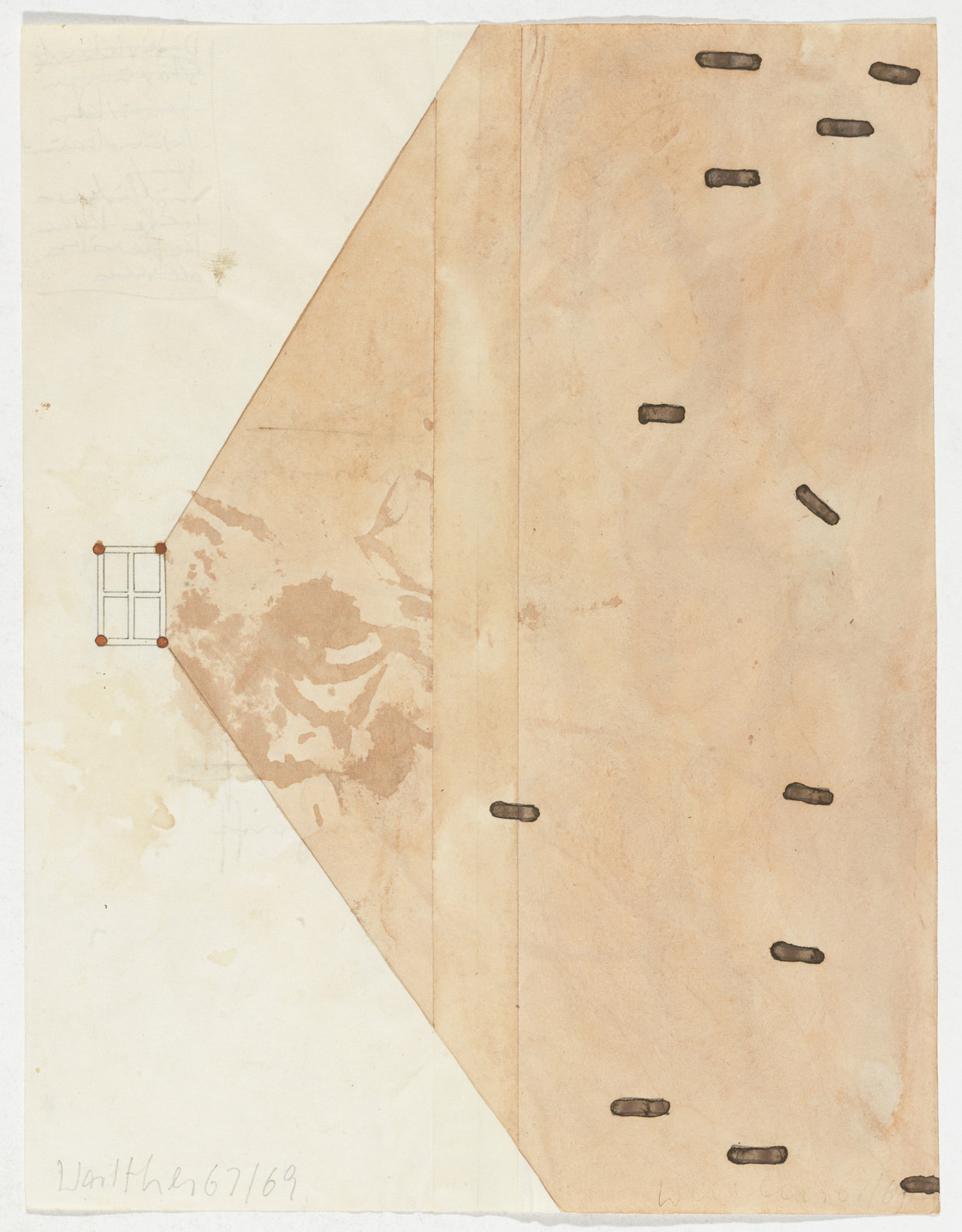 Franz Erhard Walther. Work Drawing: Four Sides Four Fields. 1967/1969