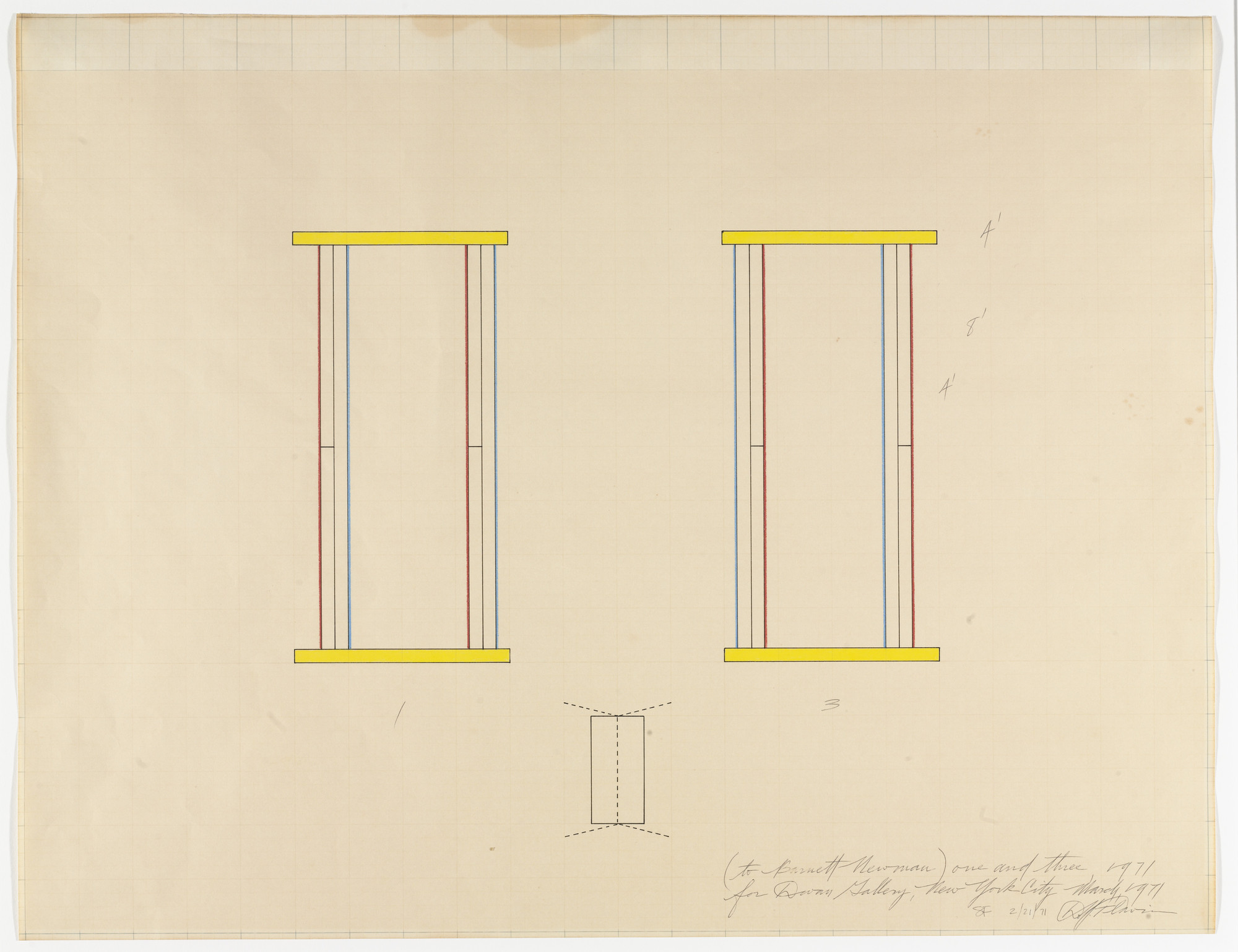 Dan Flavin. Untitled (to Barnett Newman) one and three