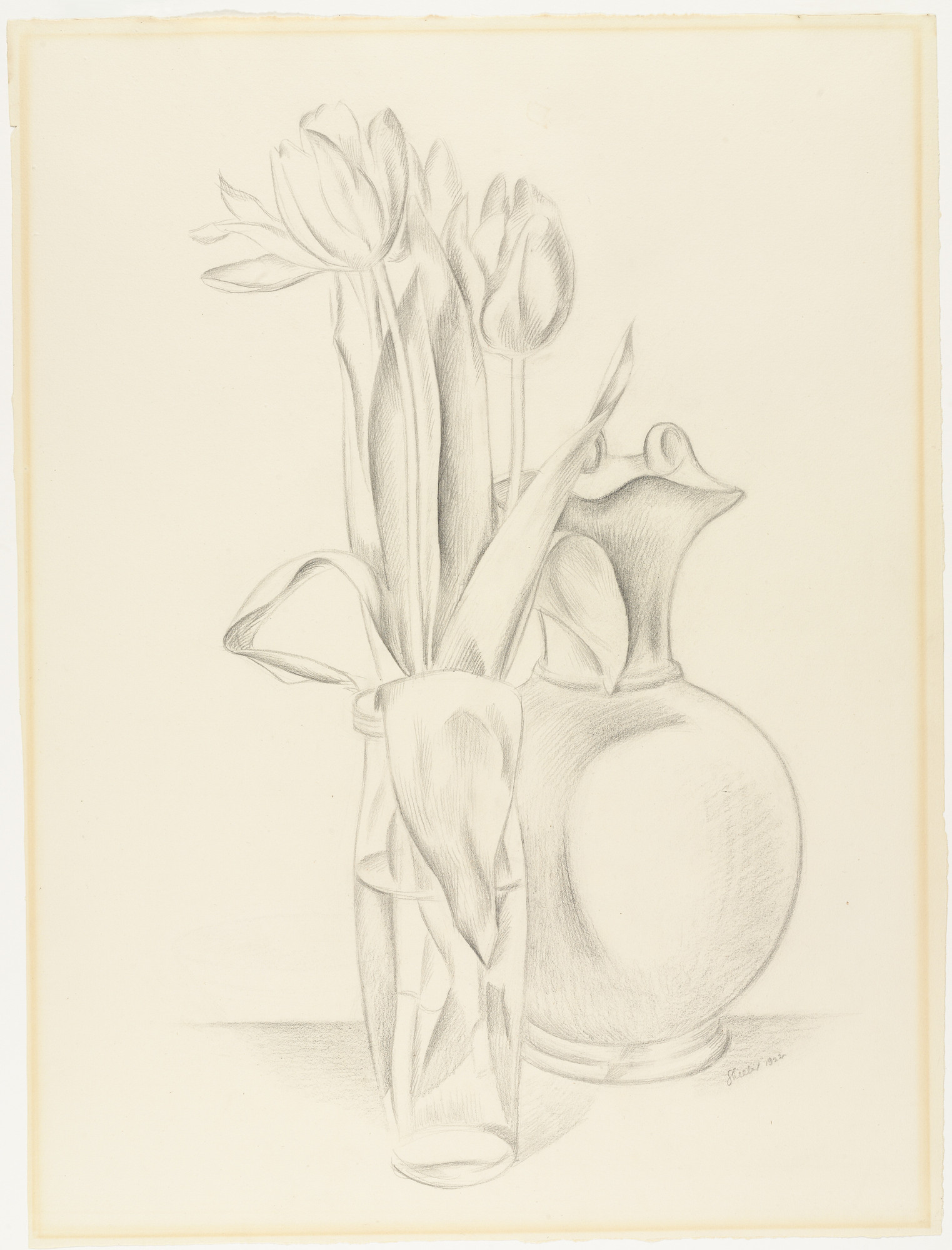 Charles Sheeler. Tulips and Etruscan Vase