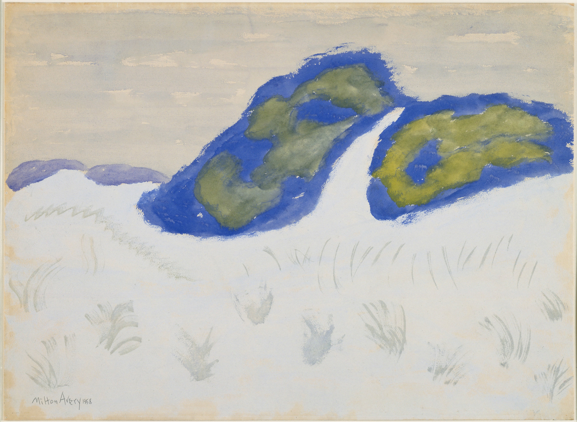 Milton Avery. Dune and Bushes. 1958