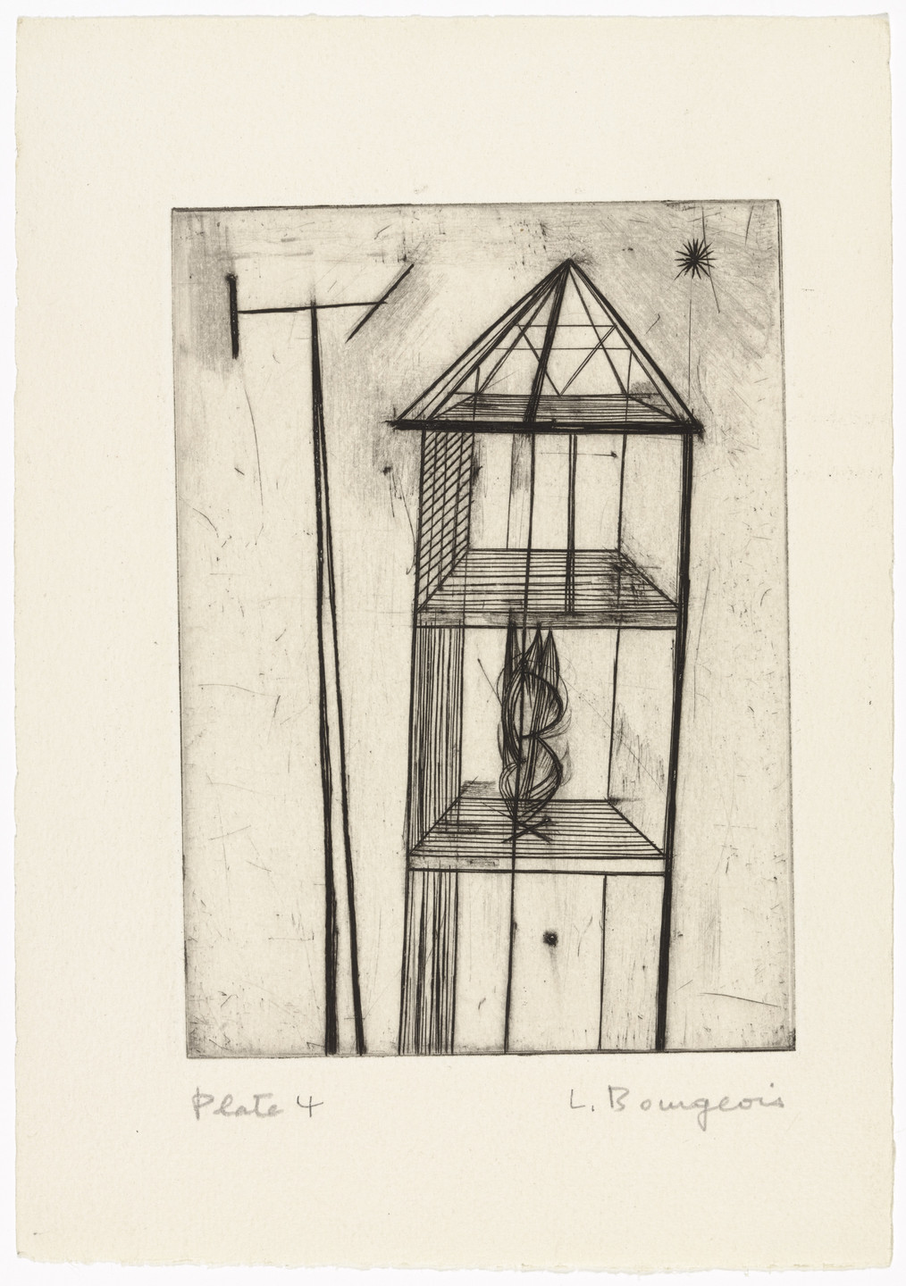 Louise Bourgeois. Plate 4 of 9, from the illustrated book, He Disappeared into Complete Silence, first edition (Example 1). 1947