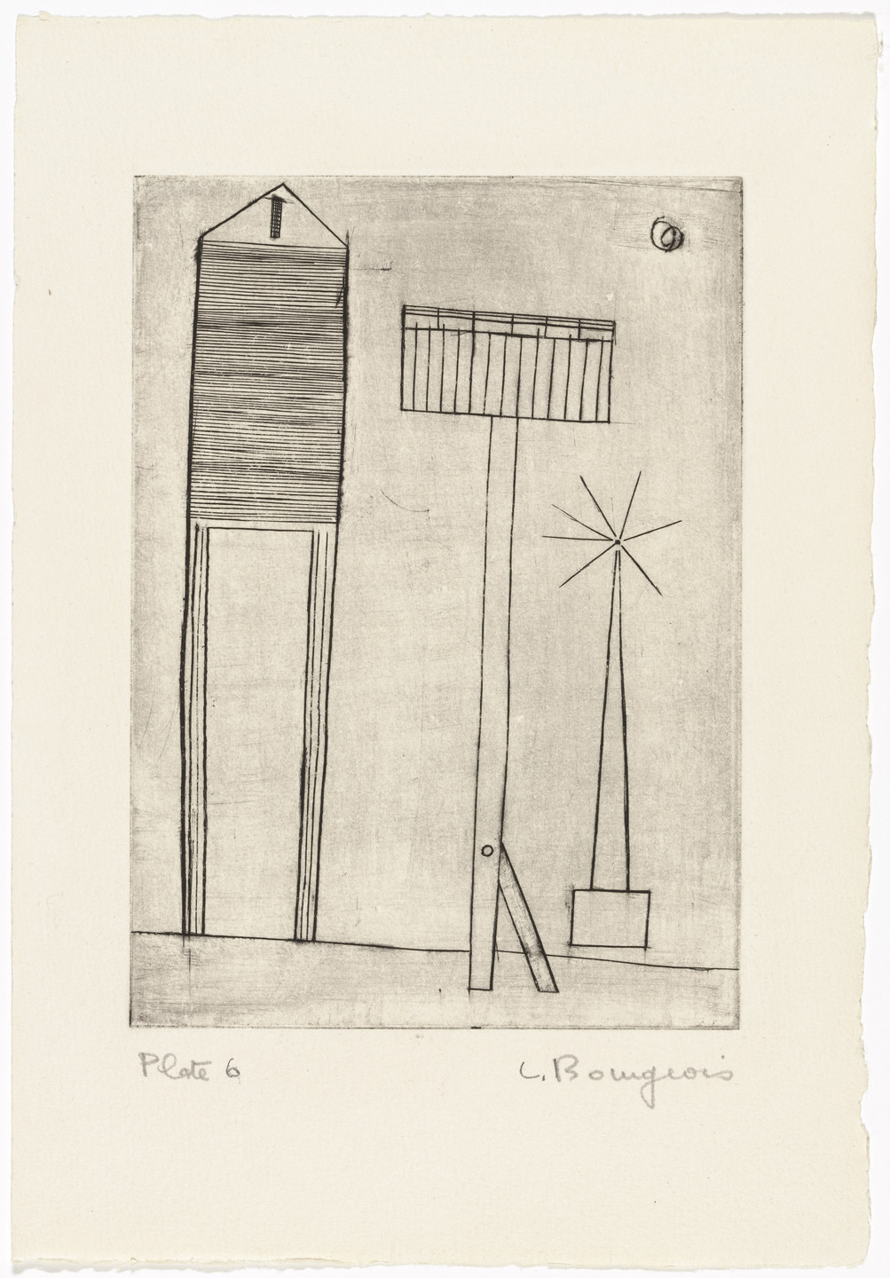 Louise Bourgeois. Plate 6 of 9, from the illustrated book, He Disappeared into Complete Silence, first edition (Example 1). 1947