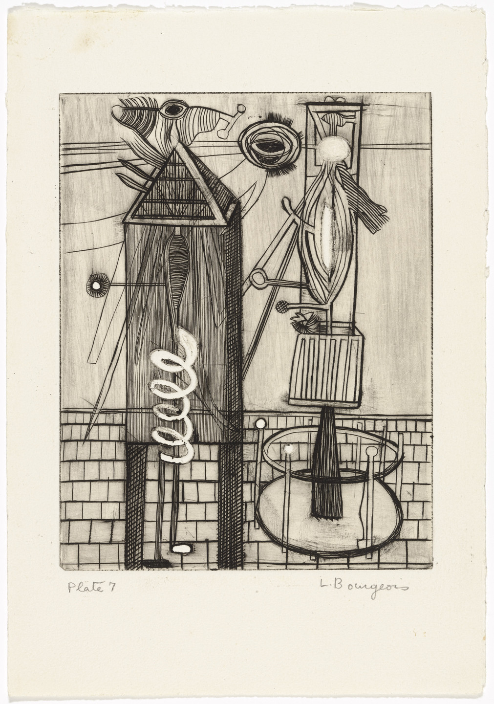 Louise Bourgeois. Plate 7 of 9, from the illustrated book, He Disappeared into Complete Silence, first edition (Example 1). 1947