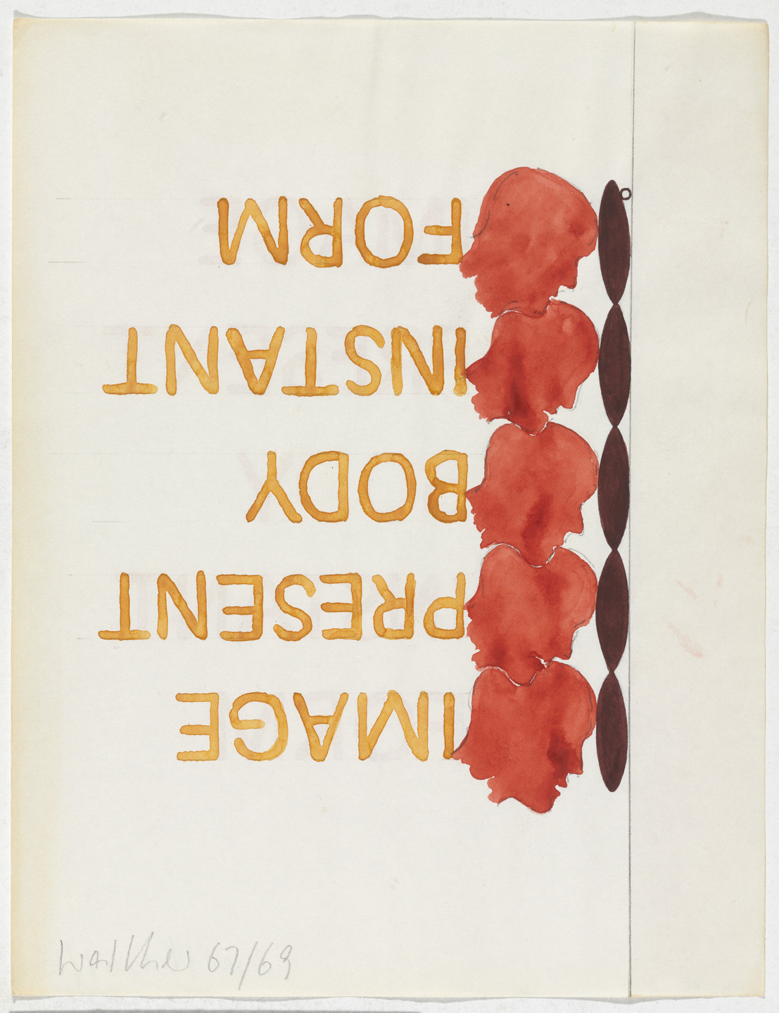 Franz Erhard Walther. Work Drawing: Forehead Piece. 1967/1969