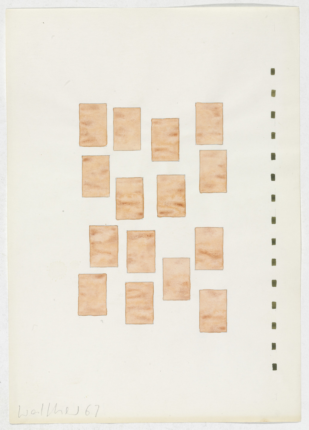 Franz Erhard Walther. Work Drawing: Falling Piece 2 x 15. 1967