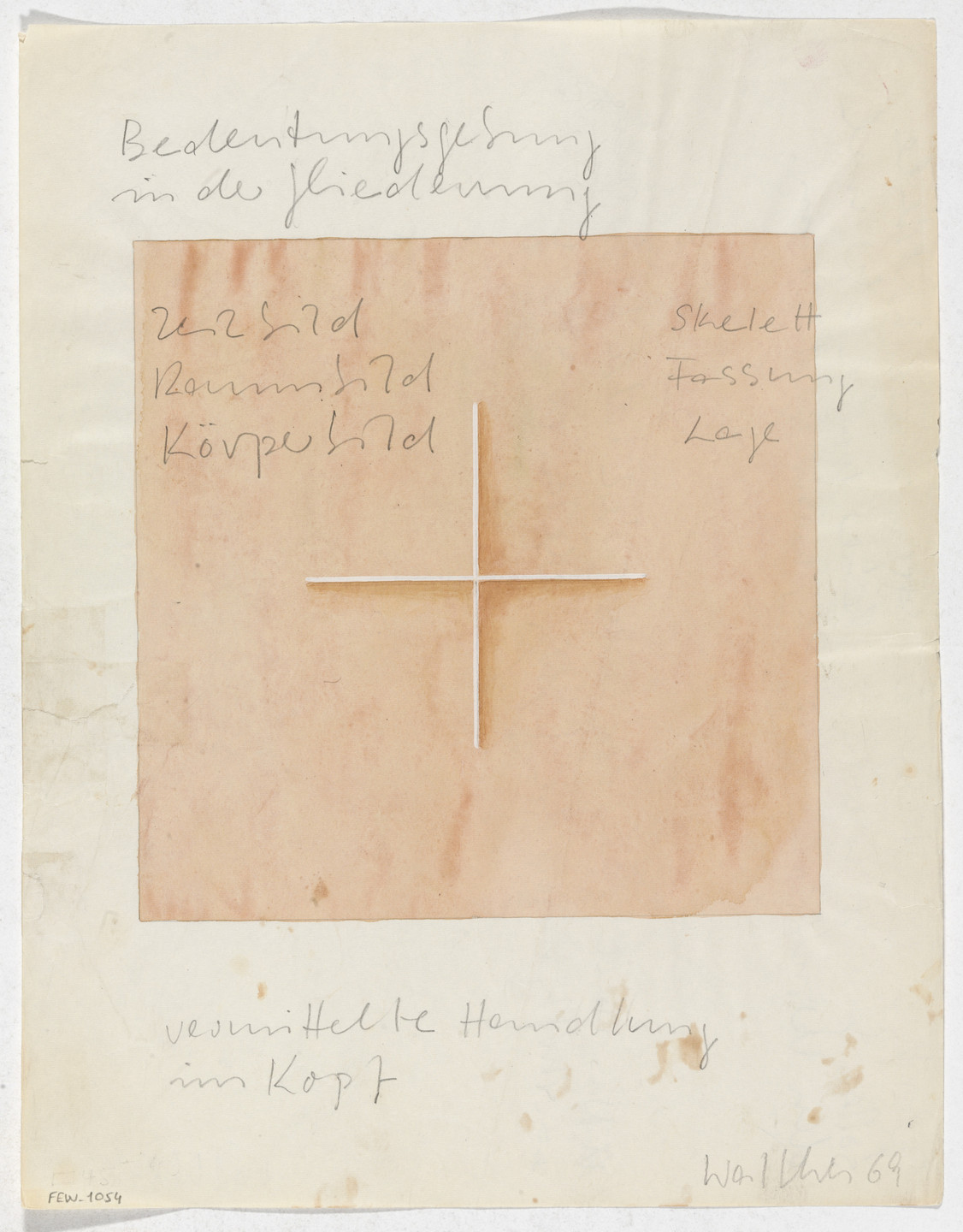Franz Erhard Walther. Work Drawing: 50 x 50 m Cross. 1969