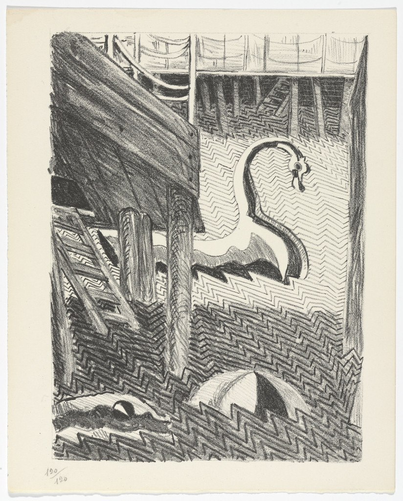 Apparizione del Cigno (Apparition of the Swan) (plate, folio 13) from Mythologie