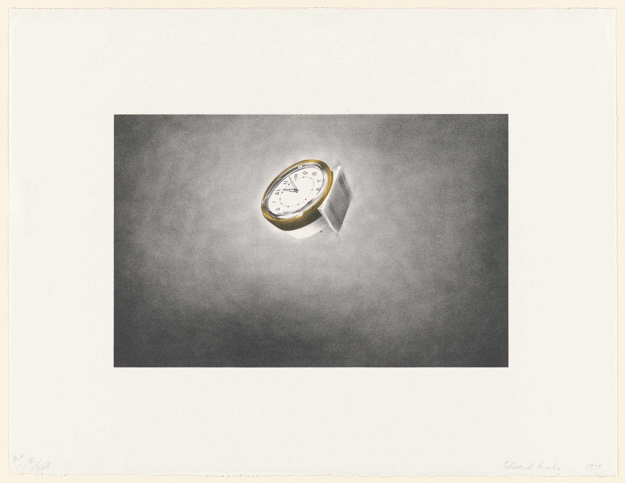 Edward Ruscha. Clock from Domestic Tranquility. 1974 | MoMA