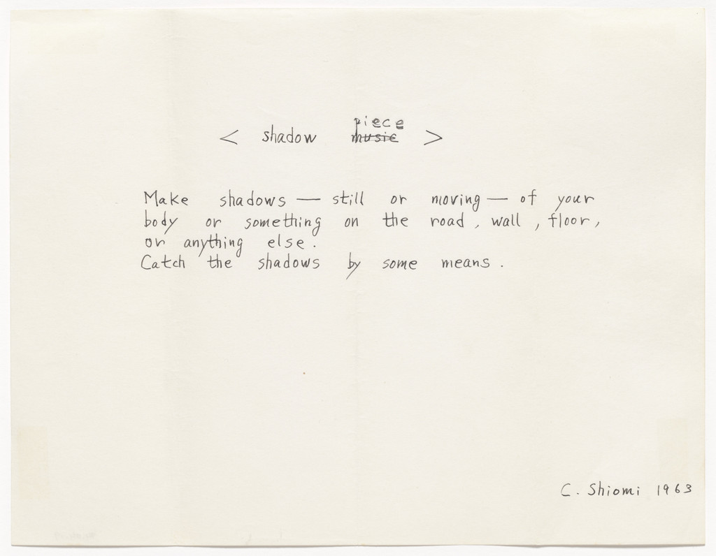< shadow piece >, Mieko Shiomi, 1963