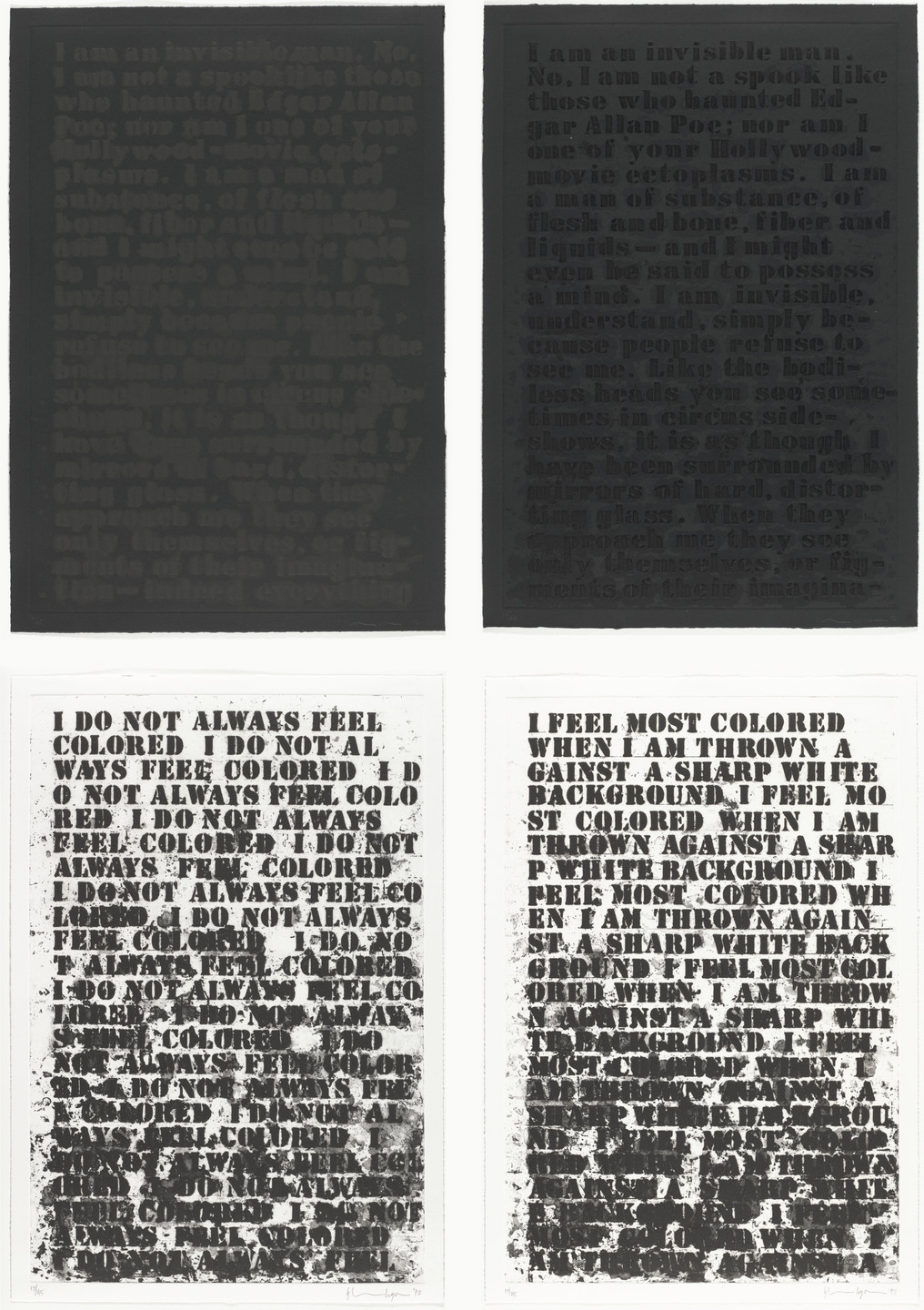 Glenn Ligon. Untitled (Four Etchings). 1992