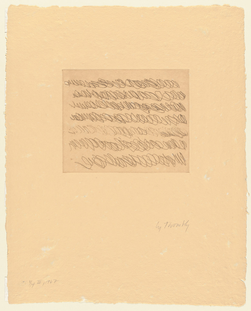 Note III from an untitled series, Cy Twombly, 1967