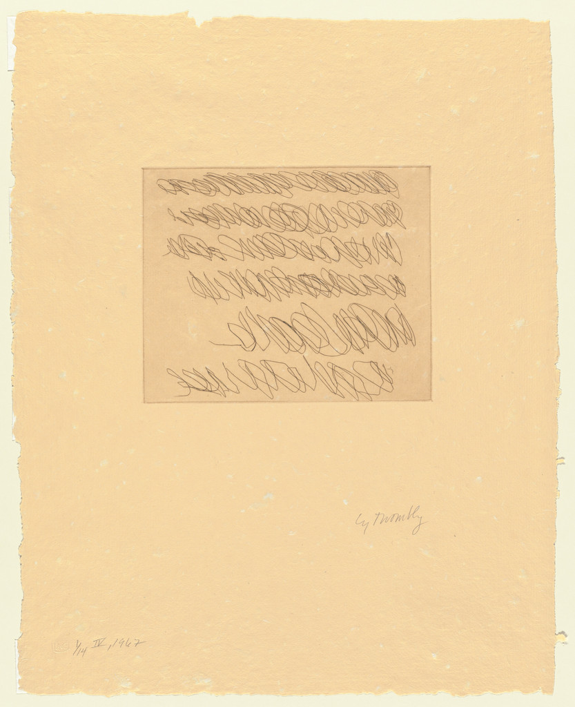 Note IV from an untitled series, Cy Twombly, 1967