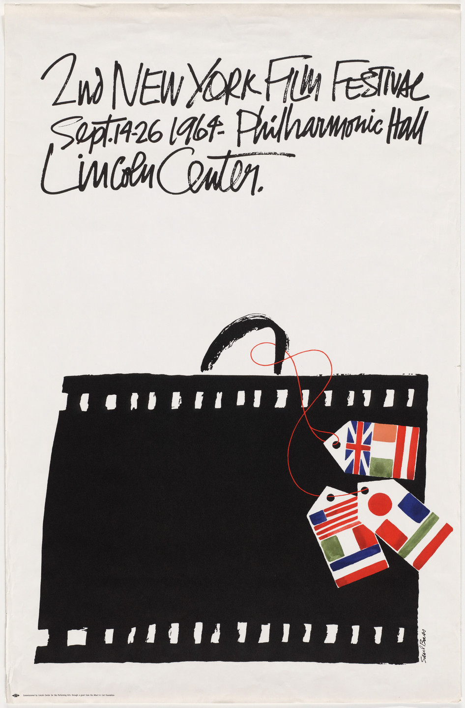 Saul Bass. 2nd New York Film Festival Sept. 14-26 1964-Philharmonic Hall Lincoln Center. 1964