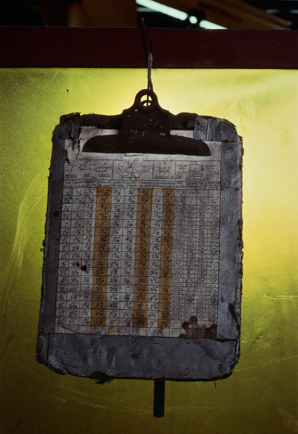 Allan Sekula. Welder&#39;s booth in bankrupt Todd Shipyard. Two years after closing. Los Angeles harbor. San Pedro, California from the series Fish Story. July 1991