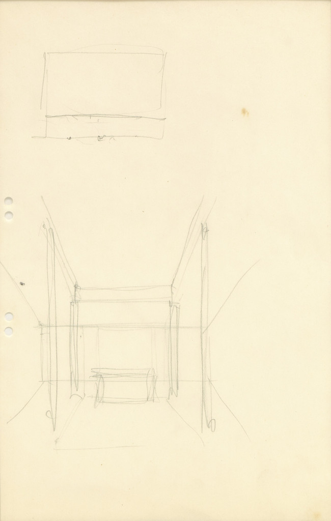 Neue Wache War Memorial Project, Berlin-Mitte, Germany, Three interior perspectives. Sketch.