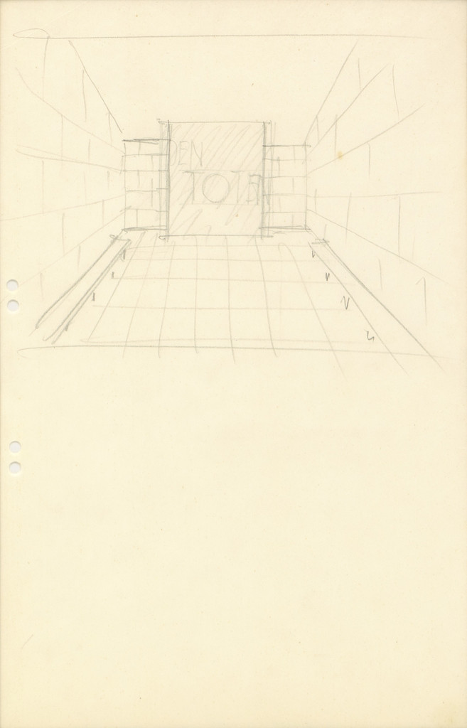 Neue Wache War Memorial Project, Berlin-Mitte, Germany, Interior perspective. Sketch.