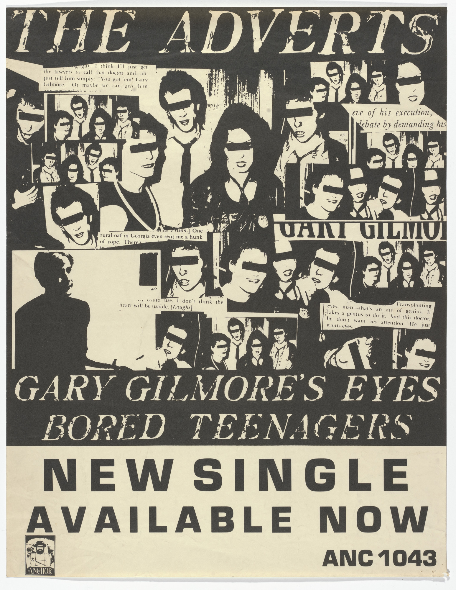 Unidentified Designer. The Adverts, Gary Gilmore's Eyes