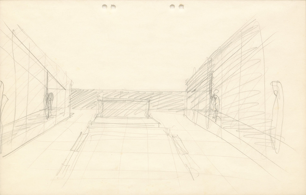Neue Wache War Memorial Project, Berlin-Mitte, Germany, Sketch interior perspective view.