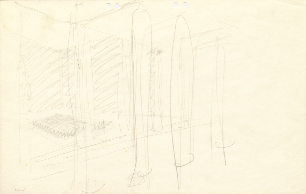 Neue Wache War Memorial Project, Berlin-Mitte, Germany, Sketch interior perspective view.
