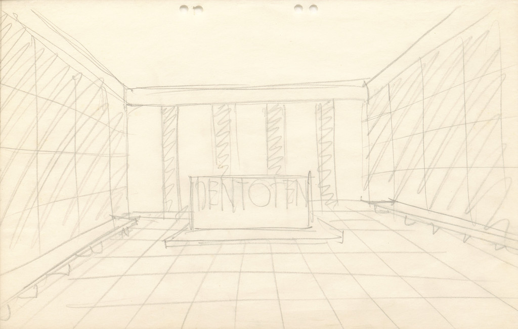 Neue Wache War Memorial Project, Berlin-Mitte, Germany, Interior perspective. Sketch.
