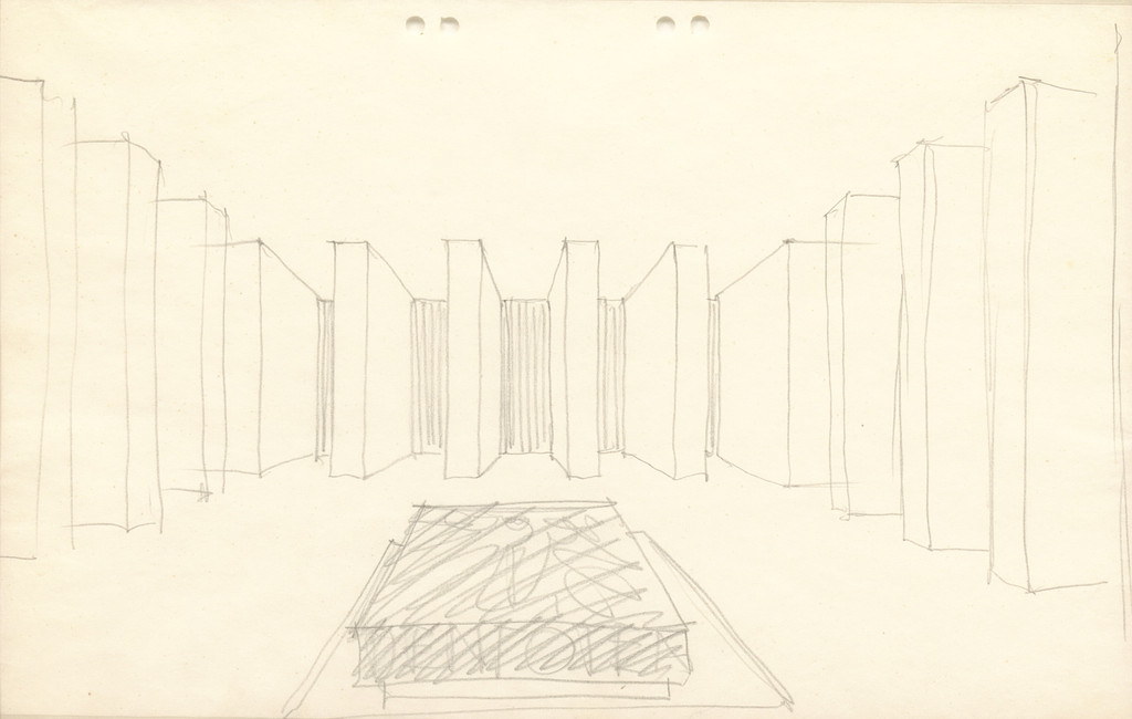 Neue Wache War Memorial Project, Berlin-Mitte, Germany, Sketch interior perspective view.