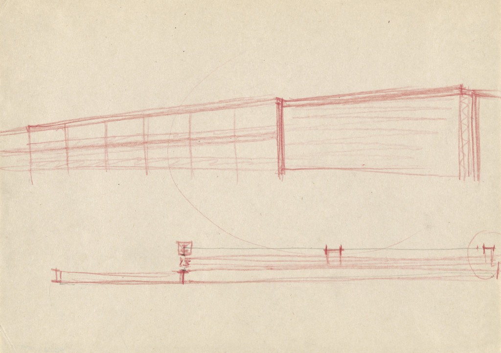 IIT Metallurgical and Chemical Engineering Building (Perlstein Hall), Chicago, Illinois, Exterior perspective and plan