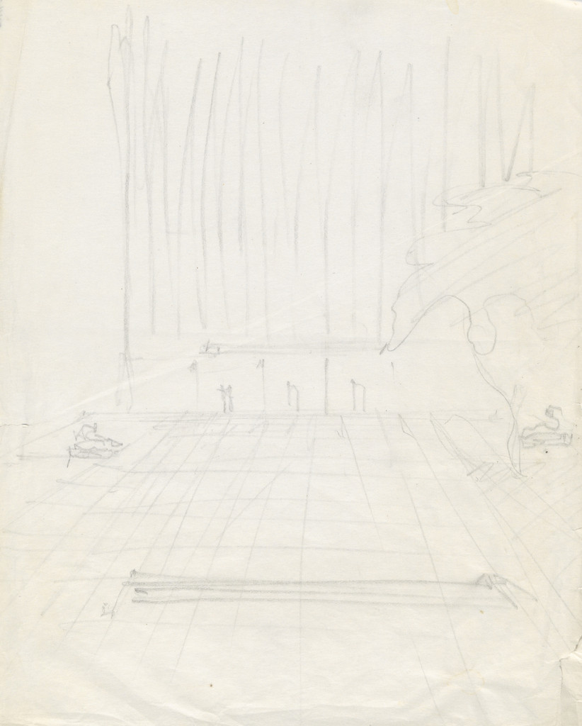 Seagram Building, New York, NY (Perspective sketch, plaza)