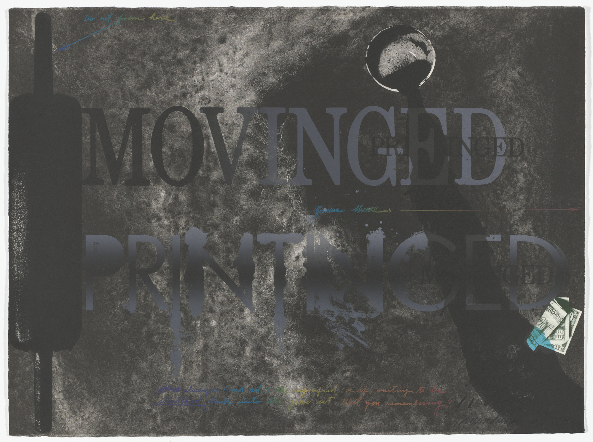 Shusaku Arakawa. Untitled 6 from "No!" says the signified