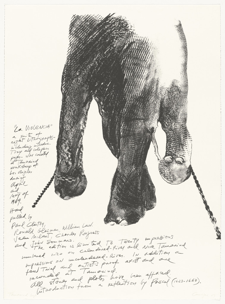 Colophon page from Violence (La Violencia)