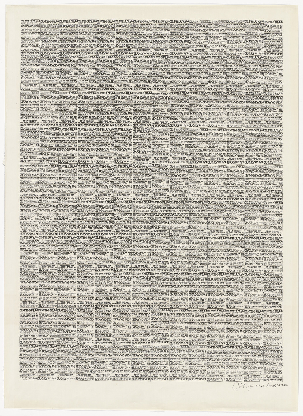 Chryssa. Classified Ads from Newspaper Book. 1962