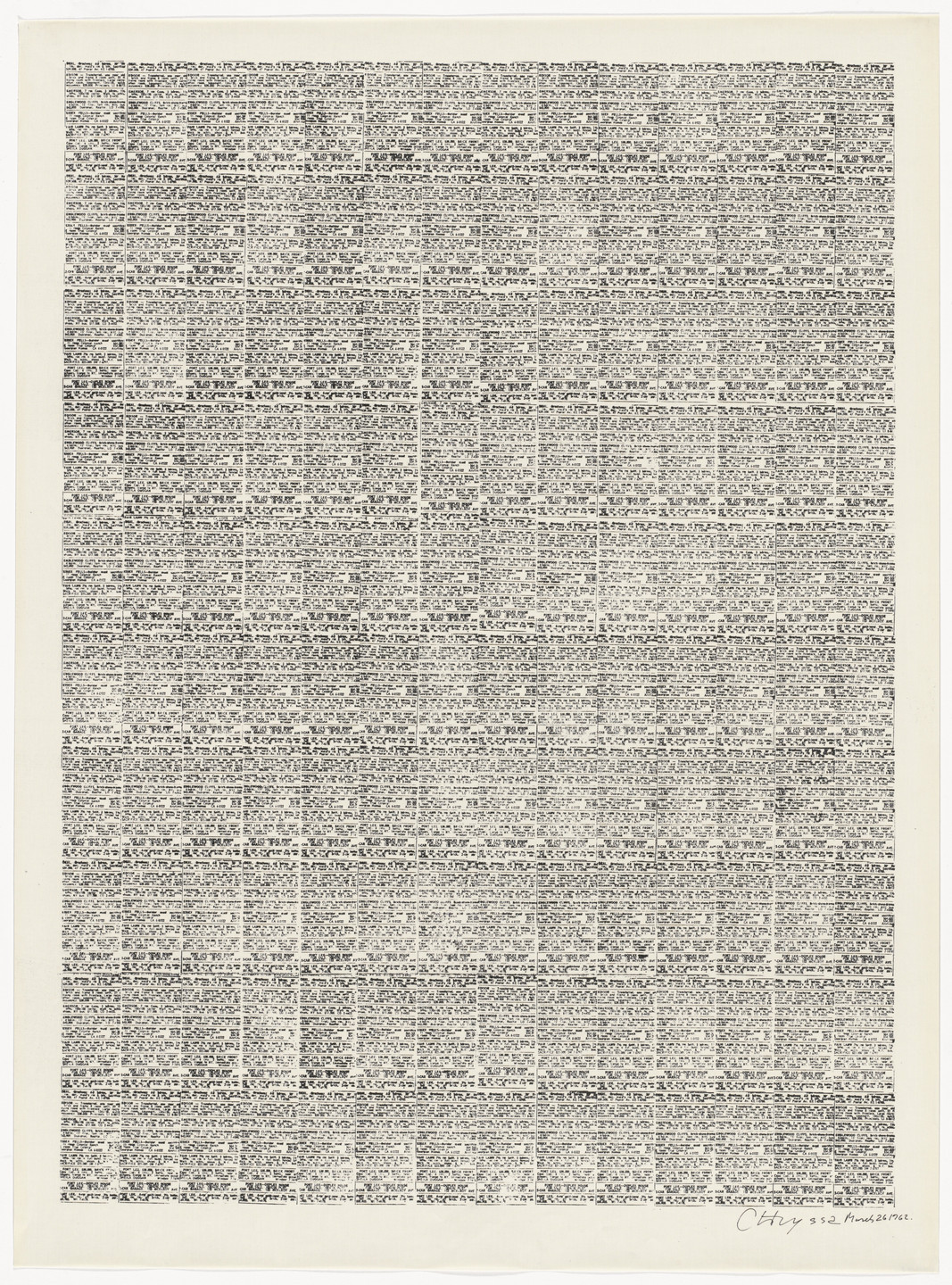 Chryssa. Classified Ads from Newspaper Book. 1962