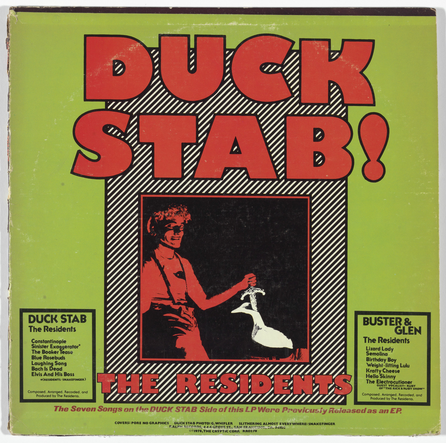 Unknown Designer. Album cover for The Residents, Duck Stab/Buster &amp; Glen. 1978