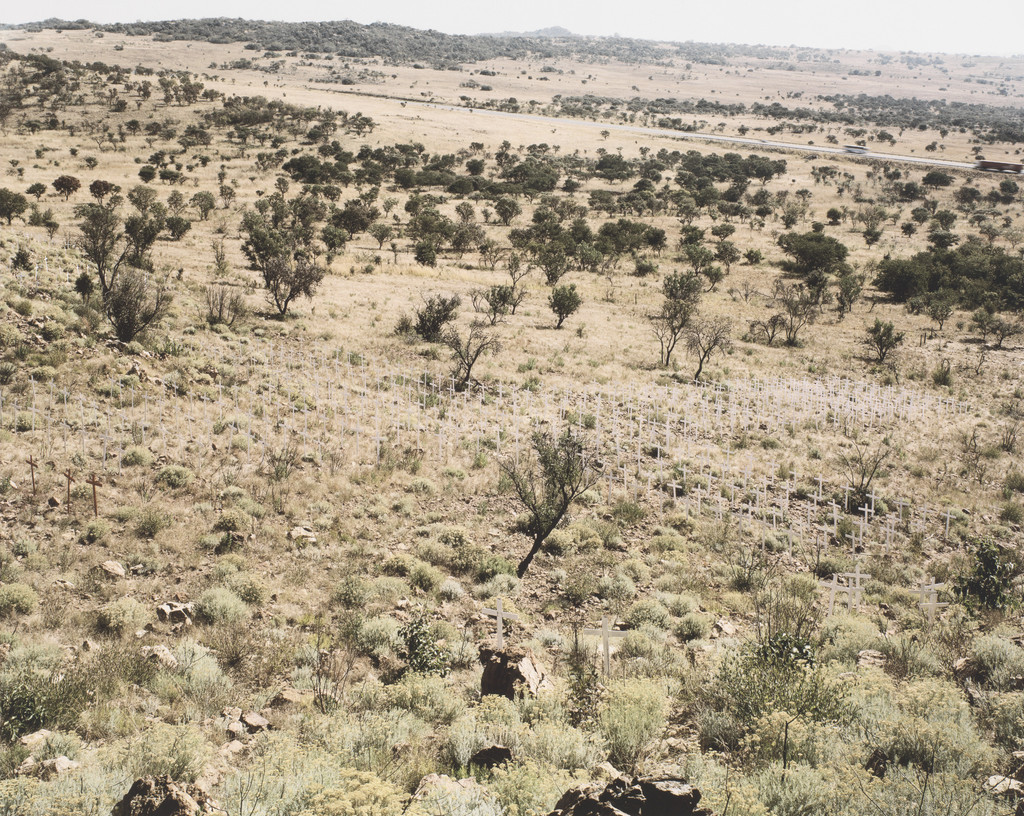 Crosses Erected on June 16, 2004 in Commemoration of and Protest against Farm Murders, Rietvlei, on the N1, near Polokwane, Limpopo