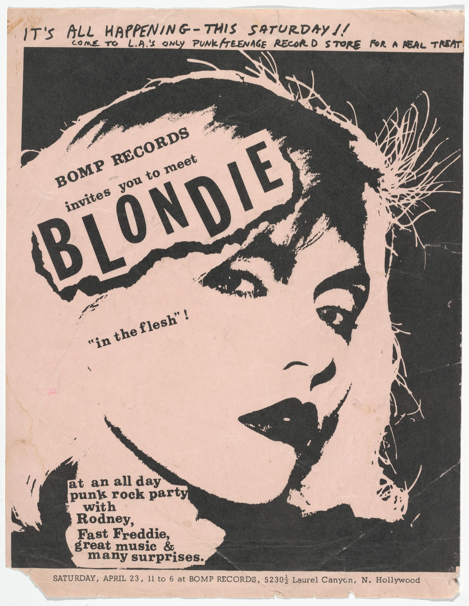 Unidentified Designer. Blondie (Flyer for a punk rock party